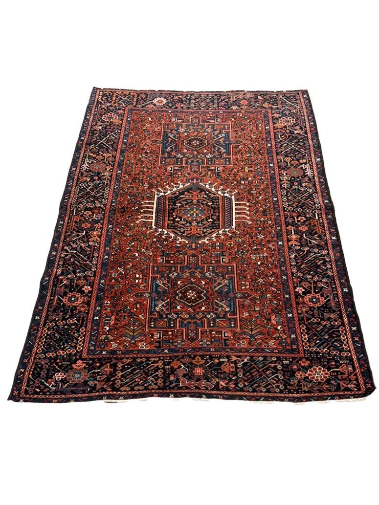 Antique Fine Karajeh Heriz Rug | 4'10" X 6'6" - photo 3