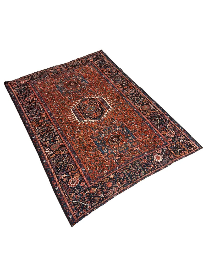 Antique Fine Karajeh Heriz Rug | 4'10" X 6'6" - photo 4