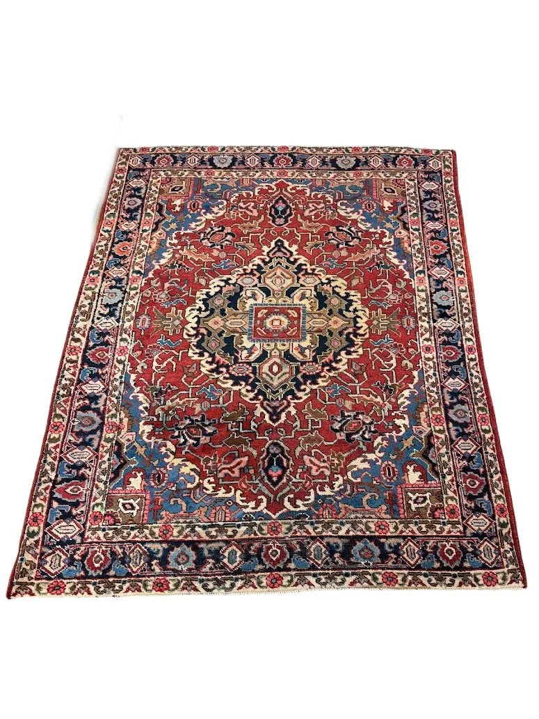 Antique Fine Heriz Rug | 4'5 X 6'1 - photo 2