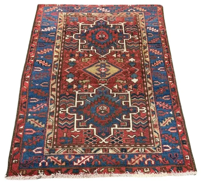Vintage Karajeh Heriz Rug | 2'11" X 4'1" - photo 2