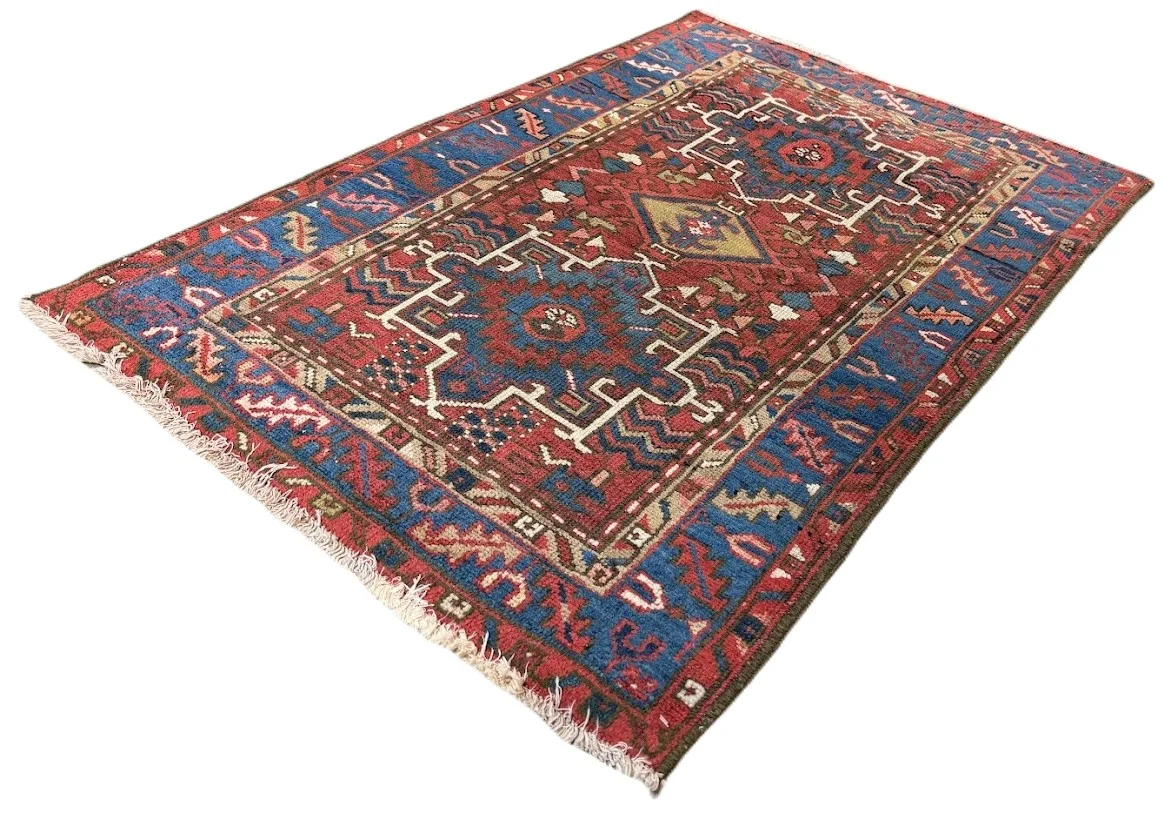 Vintage Karajeh Heriz Rug | 2'11" X 4'1" - photo 4
