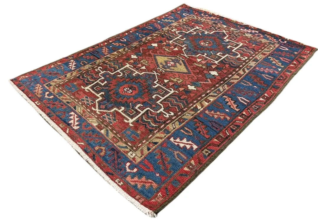 Vintage Karajeh Heriz Rug | 2'11" X 4'1" - photo 5