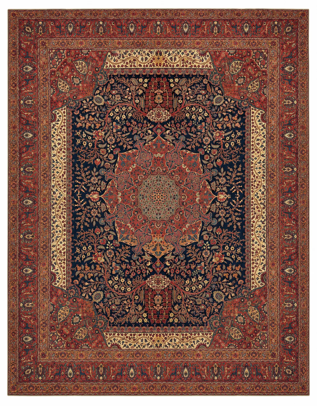 Antique Fine Tabriz Rug | 12'6" x 16'1"