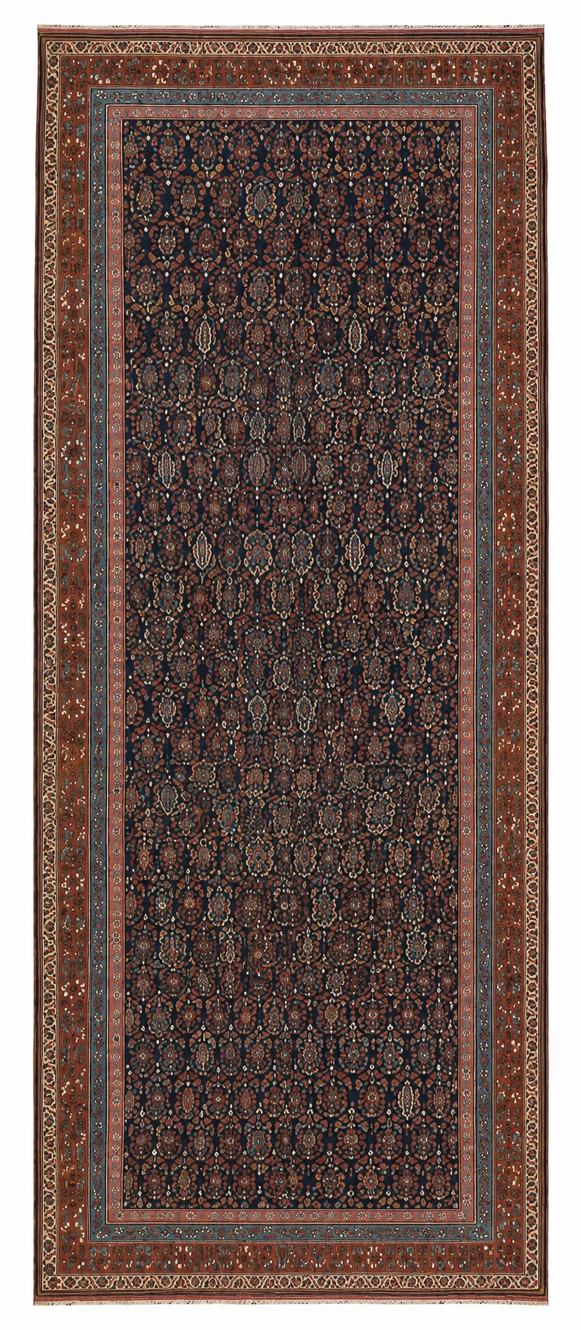 Antique Bijar Rug | 7'6" X 17'3"