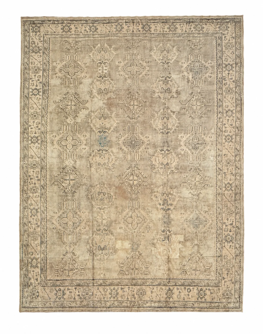 Antique Rustic Oushak Rug | 11'1"  X 14'