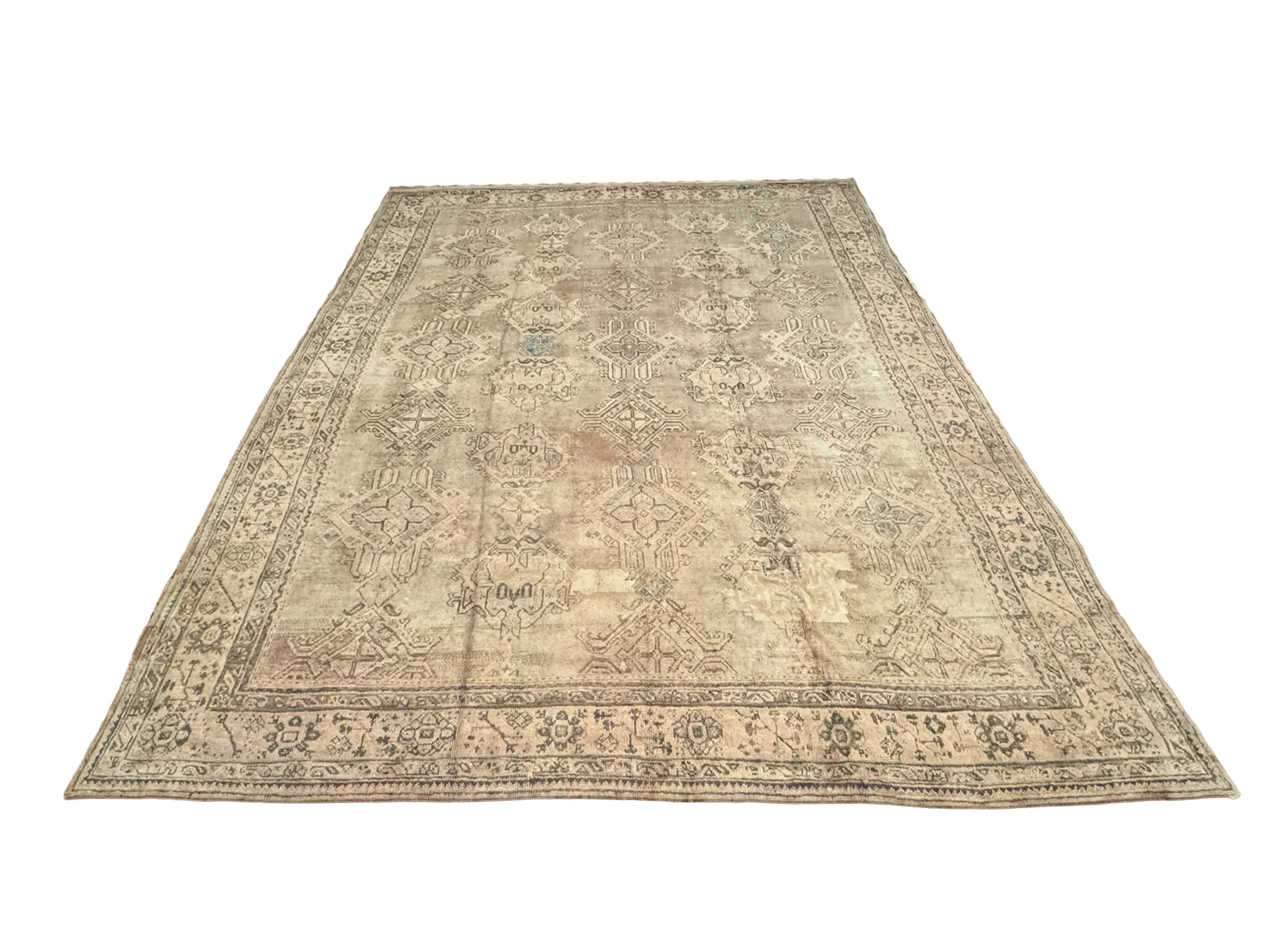 Antique Rustic Oushak Rug | 11'1"  X 14' - photo 2