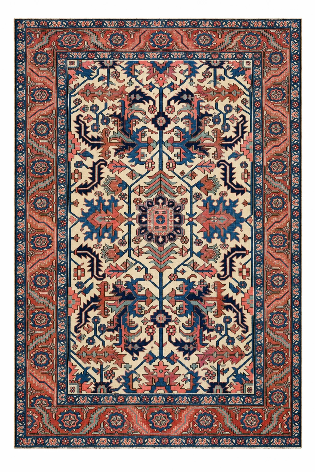 Antique Heriz Serapi Rug | 7'8" X 9'1"